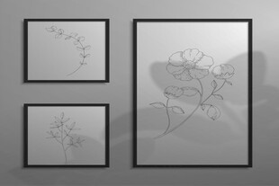 花卉三联挂画