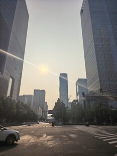 城市街道与高楼景象