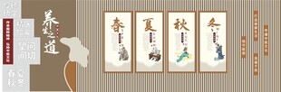 中医养生文化墙海报背景图案展板