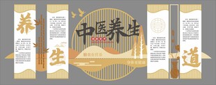 中医养生文化墙海报背景图案展板