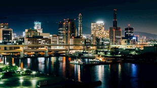 城市璀璨夜景灯火辉煌