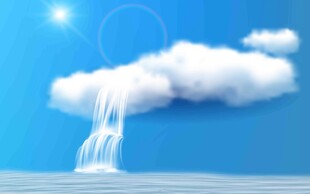 云端瀑布梦幻景象