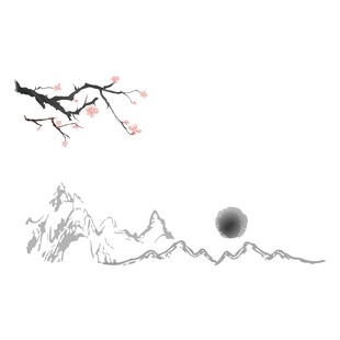 山水梅花素材