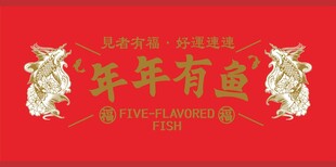 红色喜庆年年有鱼装饰图