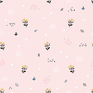 粉色花卉波点图案背景