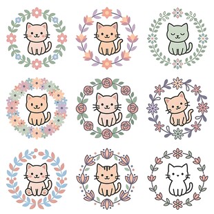 猫咪花环套装