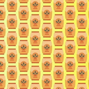 黄色卡通种子图案背景