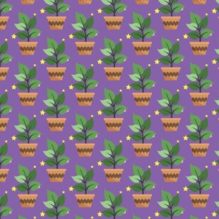 紫色背景盆栽植物图案