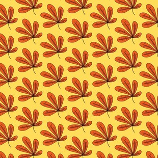 黄色背景枫叶图案纹理