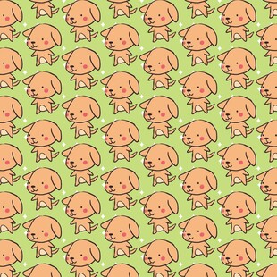 绿色背景小狗图案纹理