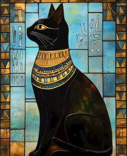 埃及黑猫插画