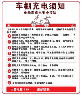 车辆充电须知海报