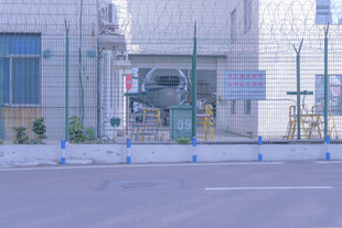 工厂外道路及围栏场景