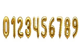 金色数字气球