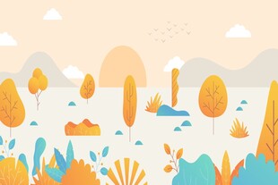 秋日风景插画