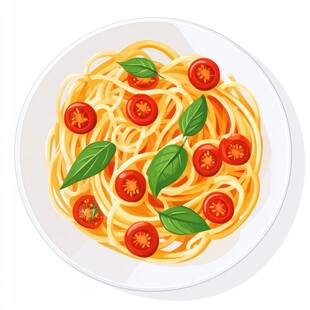 意面美食插画