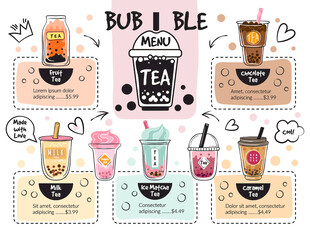 可爱风奶茶插画设计素材