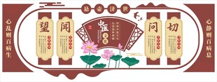 中医文化墙望闻问切形象背景墙