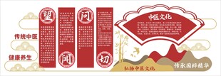中医文化墙望闻问切形象背景墙