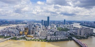 上海城市天际线俯瞰景观