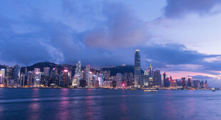 香港城市天际线美丽夜景