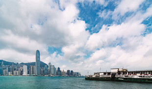 香港城市海滨风光
