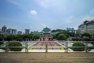城市中式建筑广场景观