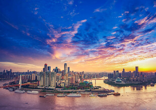 上海外滩绚丽黄昏美景