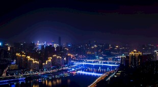 城市璀璨夜景俯瞰图