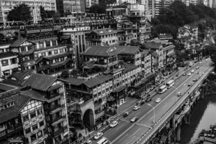 城市街景俯瞰图