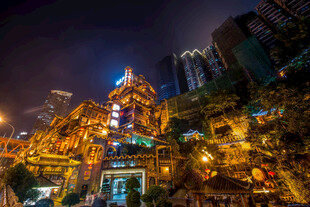 重庆洪崖洞璀璨夜景