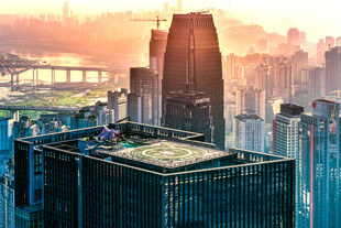 城市高楼顶的空中花园