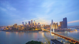 重庆城市天际线与跨江大桥