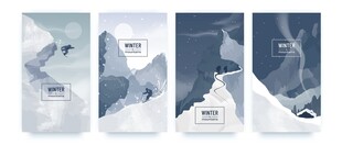 冬季雪山海报