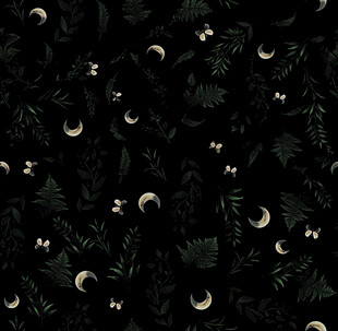 黑夜月叶图案背景纹理