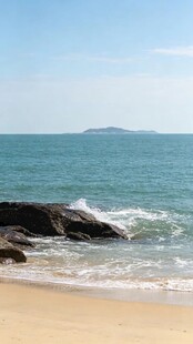 美丽海滨沙滩海浪风景