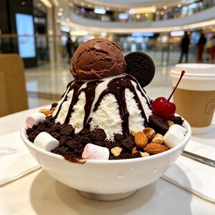 美味缤纷冰淇淋甜品碗