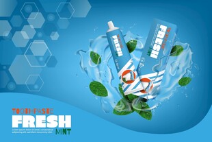 薄荷牙膏海报
