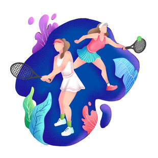两位活力网球女选手