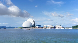 海上独特球形建筑景观
