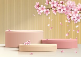 樱花展台背景