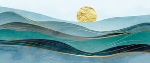 鎏金山水挂画