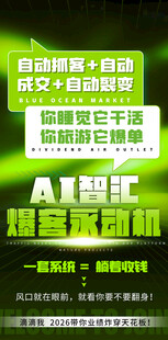 AI培训 绿色宣发造势海报  