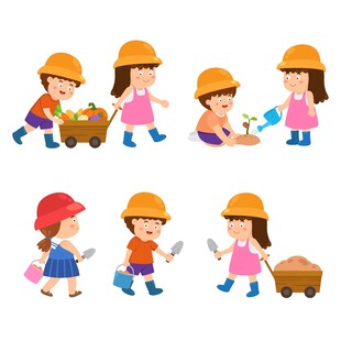 园艺童趣插画