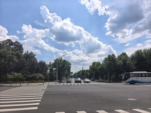 晴朗城市道路风景