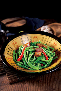 青椒腊肉 四季豆