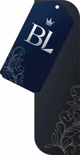黑色吊牌带花纹与字母BL