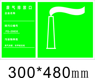 绿色蒸汽排口标识牌
