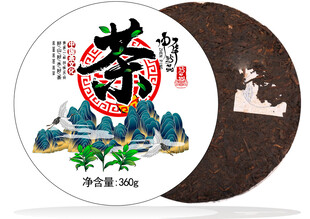 传统风格普洱茶饼包装图