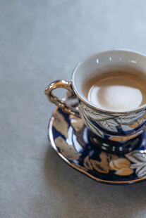 精致蓝金花纹咖啡杯具